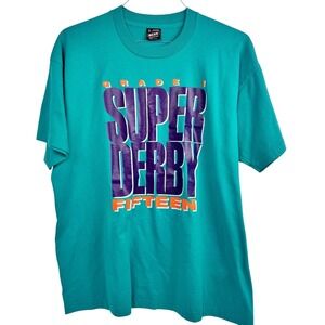 Vintage 90's Super Derby Horse Race Louisiana Single Stitch T Shirt 1994‎ USA
